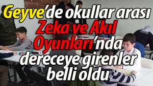 Geyve'de Akıl ve Zeka Oyunları sonuçları