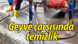 Geyve çarşısında temizlik