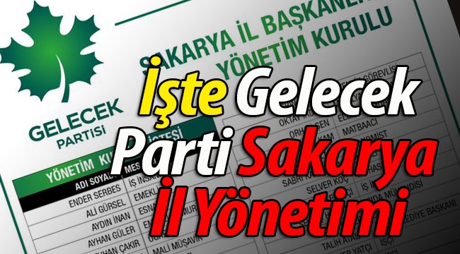 İşte Gelecek Partisi'nin il yönetimi