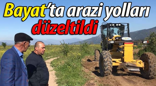 Geyve Bayat'ta arazi yolları düzeltildi