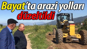 Geyve Bayat'ta arazi yolları düzeltildi