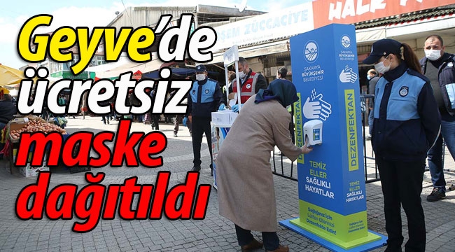 Geyve'de ücretsiz maske dağıtıldı