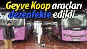 Geyve Koop araçları dezenfekte edildi.
