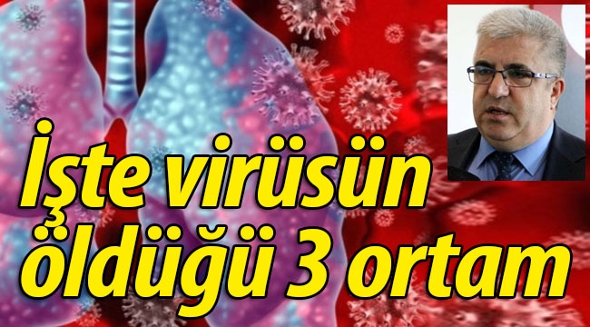 İşte virüsün öldüğü 3 ortam