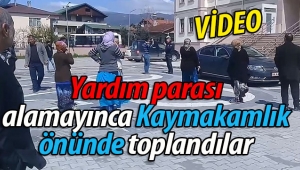 Yardım parası alamayınca Geyve Kaymakamlık binasında toplandılar