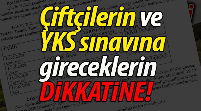 İşte çiftçiler ve Öğrenciler için açık olacak esnaflar