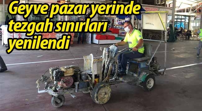 Geyve pazar yerinde tezgah sınırları yenilendi! 