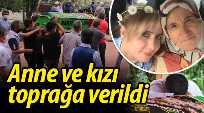 Taraklı'da cinayete kurban giden anne ve kızı toprağa verildi