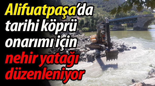 Alifuatpaşa'da nehir yatağı düzenleniyor