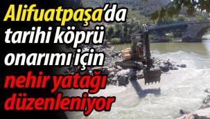 Alifuatpaşa'da nehir yatağı düzenleniyor