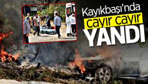 Geyve'de otomobil cayır cayır yandı