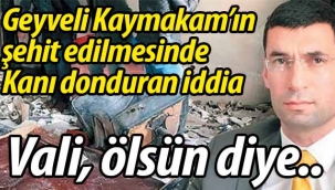 Kanı donduran iddia: Vali, kaymakam ölsün diye..
