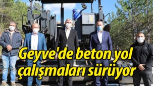 Geyve'de beton yol çalışmaları sürüyor