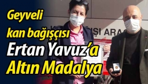 Geyveli kan bağışçısına Kızılay'dan Altın Madalya Beratı