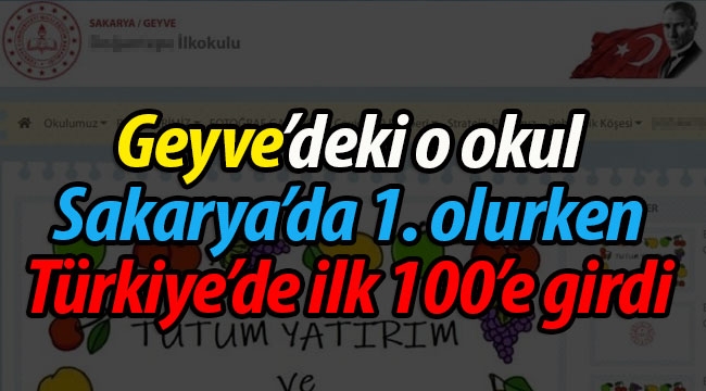 Geyve'deki o okul il 1.'si olurken, Türkiye'de ilk 100'e girdi