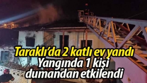 Taraklı'da 2 katlı ev yandı