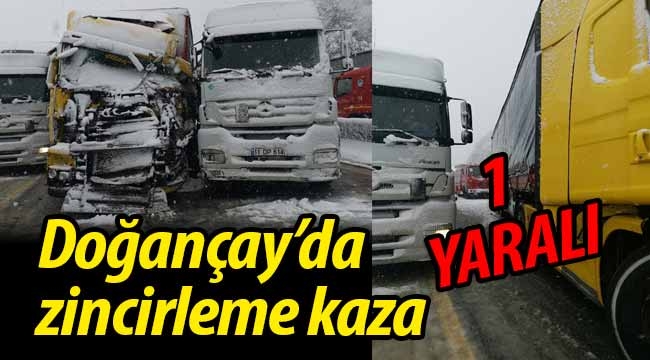 Doğançay^da zincirleme kaza: 1 yaralı