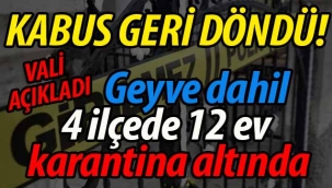 Geyve dahil, 4 ilçede 12 ev karantina altında