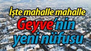 İşte mahalle mahalle Geyve'nin yeni nüfusu