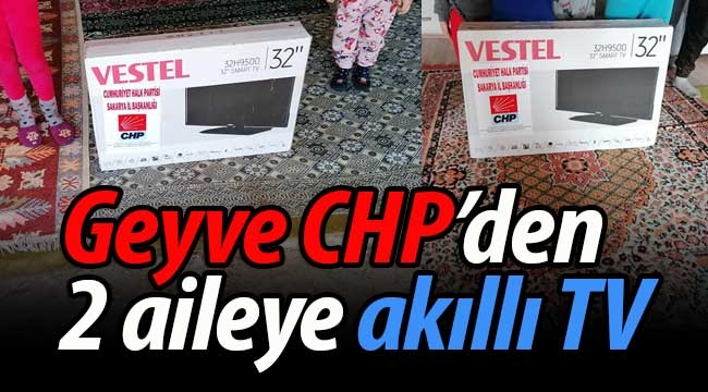 Geyve CHP'den 2 aileye akıllı TV 
