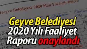 Geyve Belediyesi 2020 Yılı Faaliyet Raporu onaylandı
