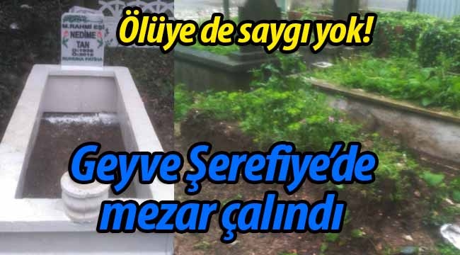 Geyve Şerefiye'de mezar hırsızlığı! 