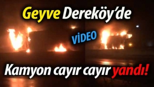 Geyve Dereköy'de kamyon cayır cayır yandı!
