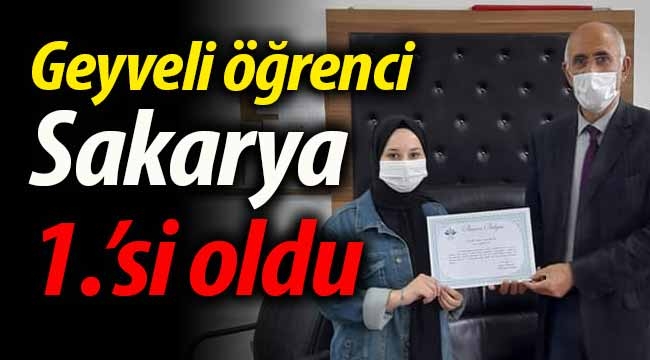 Geyve A.Lisesi öğrencisi Sakarya 1.'si oldu