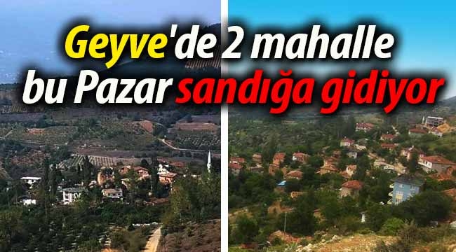 Geyve'de 2 mahalle bu Pazar sandığa gidiyor.