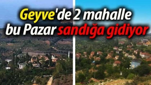 Geyve'de 2 mahalle bu Pazar sandığa gidiyor.