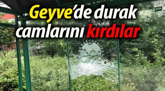 Geyve'de durak camlarını kırdılar