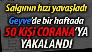 Geyve'de bir haftada 50 kişi Corona'ya yakalandı