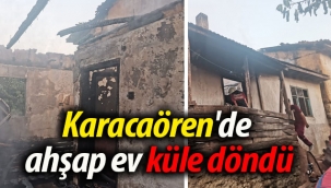 Karacaören'de ahşap ev küle döndü