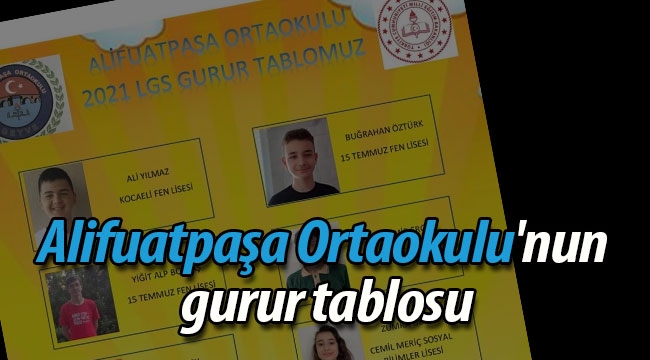 Alifuatpaşa Ortaokulu'nun gurur tablosu