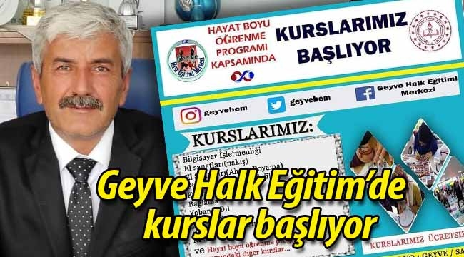 Geyve Halk Eğitim'de kurslar başlıyor