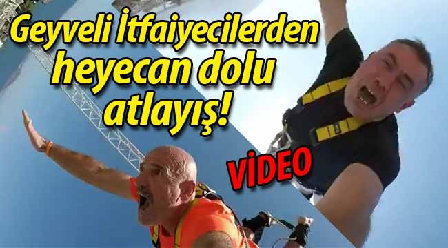 Geyveli itfaiyecilerden heyecan dolu atlayış!