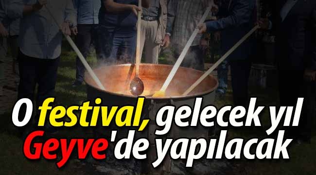  O festival, gelecek yıl Geyve'de yapılacak