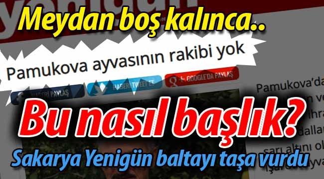 Bu nasıl başlık? Geyve Ayvasını görmezden geldiler..