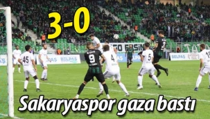 Sakaryaspor gaza bastı: 3-0