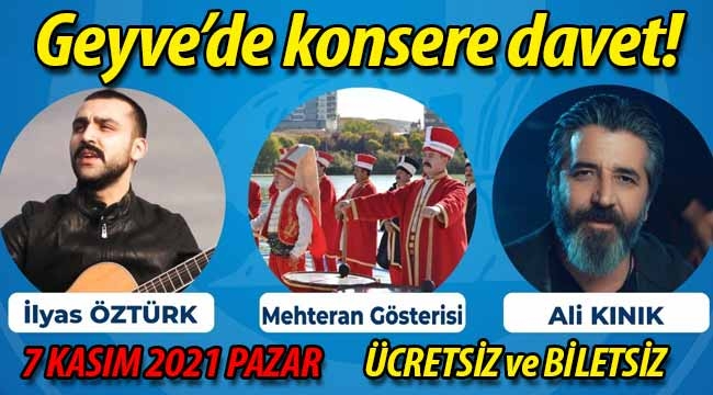 Geyve'de ücretsiz Konser! Gençlik Şöleni'davet!
