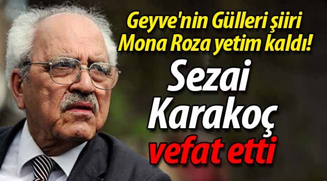  Geyve'nin Gülleri yetim kaldı! Sezai Karakoç vefat etti