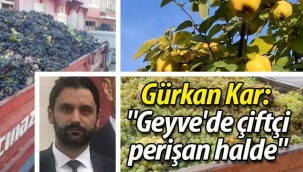 Gürkan Kar: "Geyve'de çiftçi perişan halde"