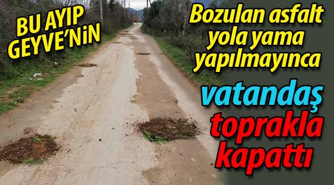 Geyve'de vatandaş bu ayıbı toprakla kapattı