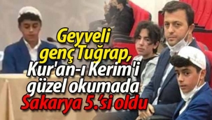 Geyveli genç Tuğrap, Kur'an-ı Kerim'i güzel okumada 5. oldu