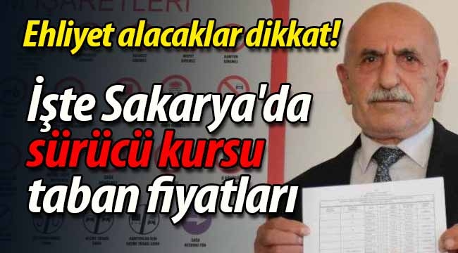 İşte Sakarya'da sürücü kursu taban fiyatları