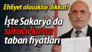  İşte Sakarya'da sürücü kursu taban fiyatları