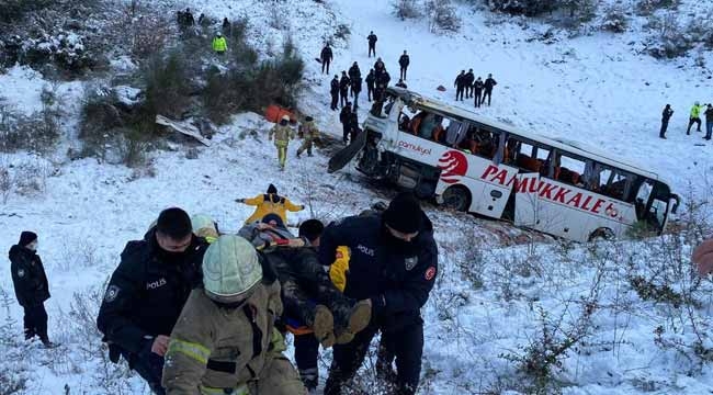 Otobüs şarampole uçtu! Ölü ve yaralılar var