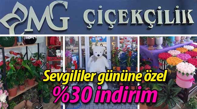 MG Çiçekçilik'ten 14 Şubat'a özel %30 indirim