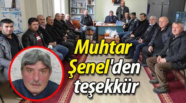 Muhtar Şenel'den teşekkür