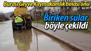 SASKİ ekipleri biriken suları böyle çekti